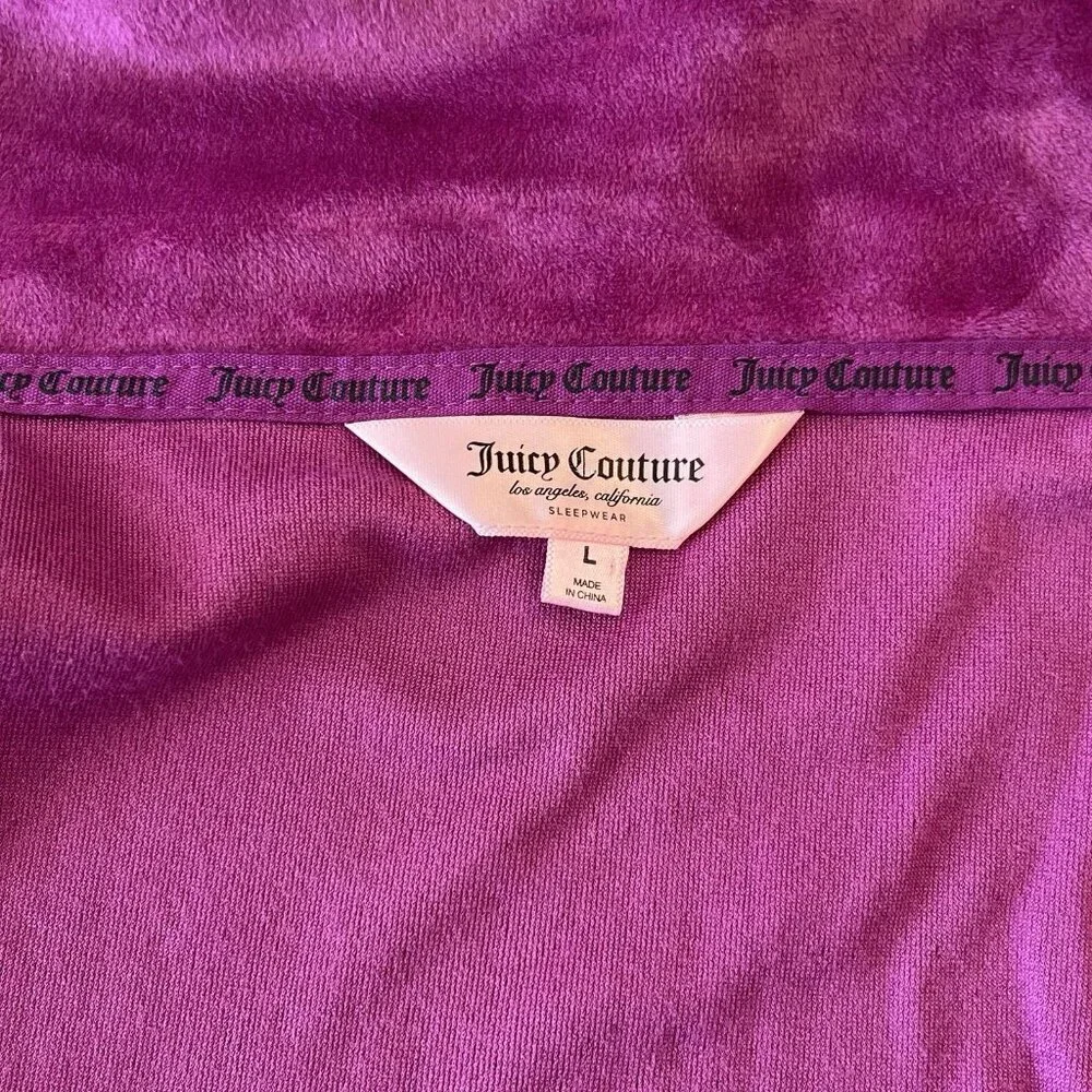 Juicy Couture Velour Sleepwear Pajama Top Y2K Bling Spell Out L Loungewear Comfy